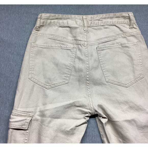 Song Denim Cargo Baggy Straight Leg Tan Jeans 3/26 - Picture 11 of 13